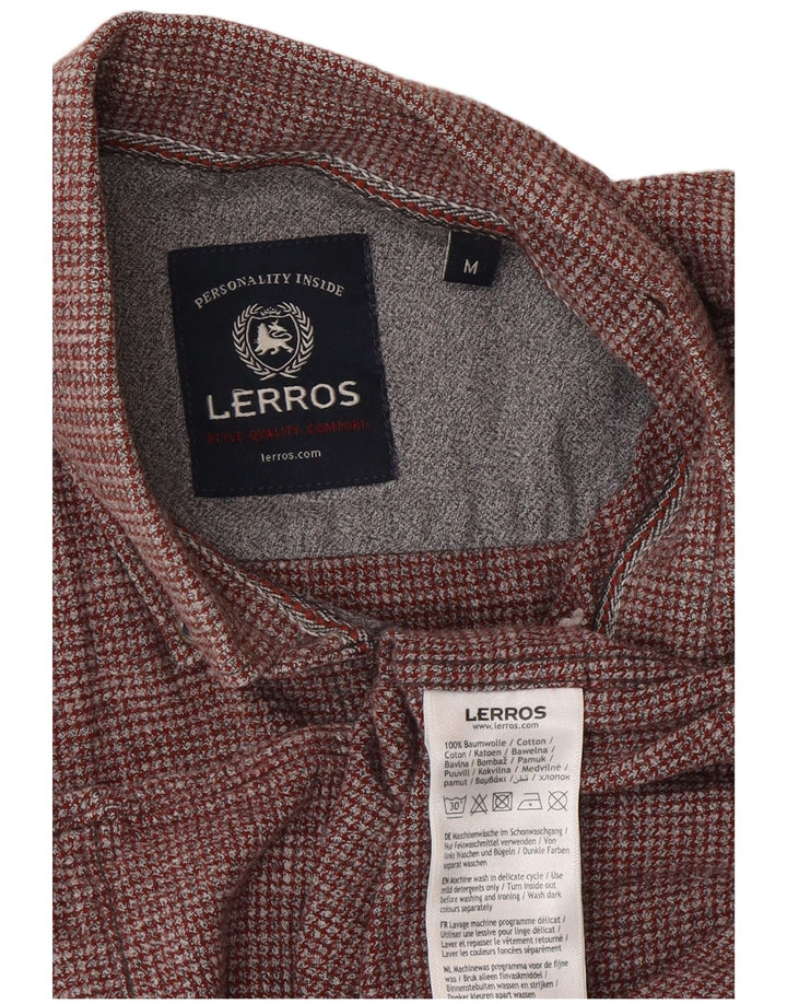 Lerros Chemise Coupe Classique Homme Coton à Carreaux Bordeaux Moyen