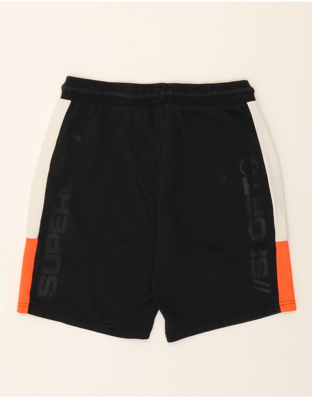 SUPERDRY Short de Sport Graphique Homme Grand Noir Colorblock Coton