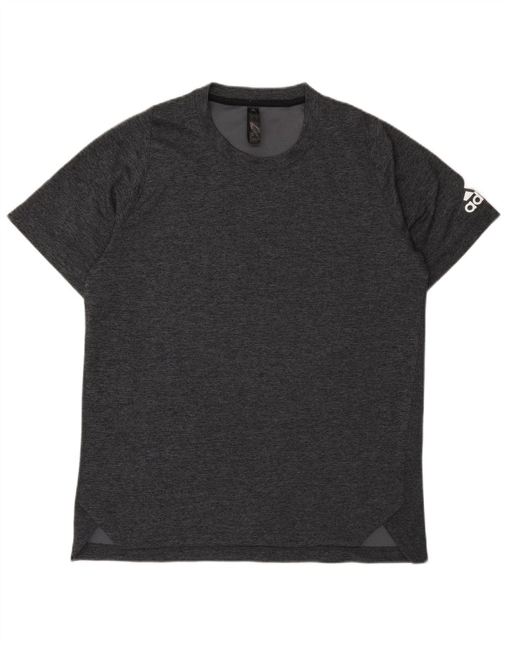 Adidas T-Shirt Graphique Homme Gris Moyen Moucheté Polyester