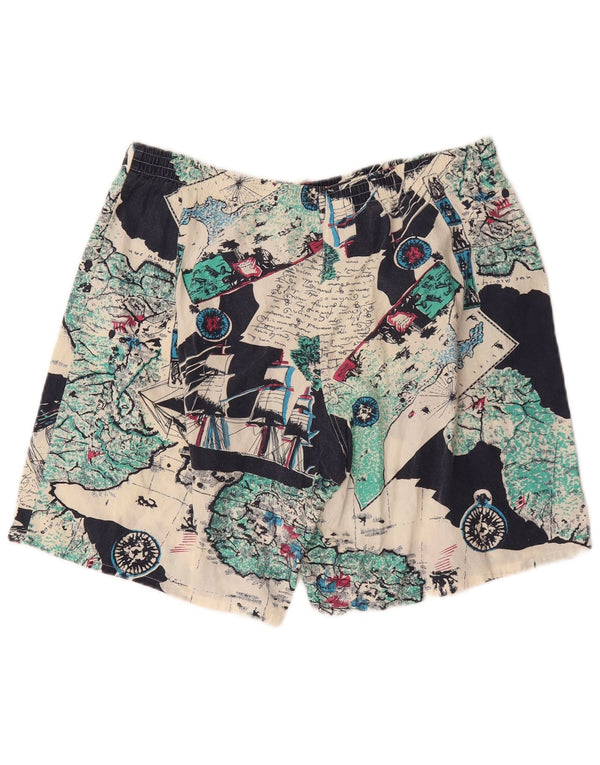 Short de bain vintage à motif abstrait pour homme IT 54 XL en coton multicolore