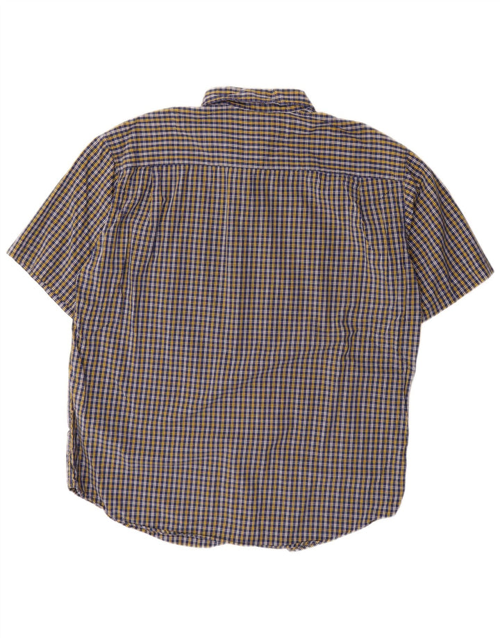 Dockers Chemise à manches courtes pour homme en coton à carreaux bleus