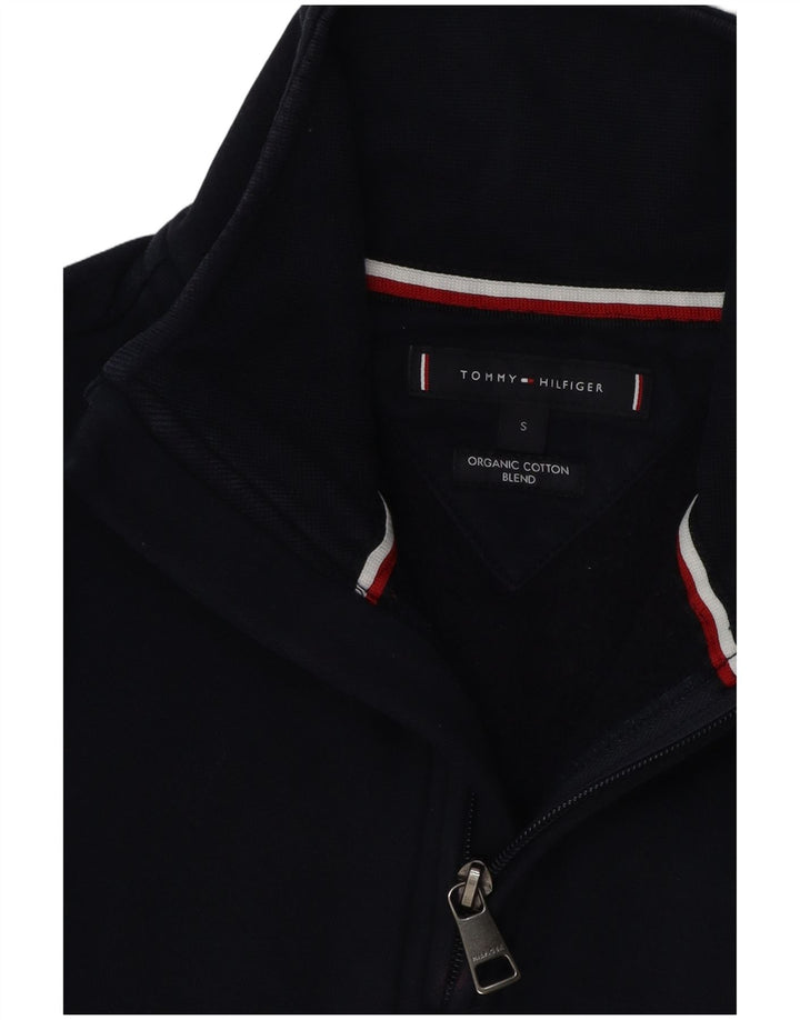 Tommy Hilfiger Sweat-shirt graphique à col zippé pour homme Petit bleu marine