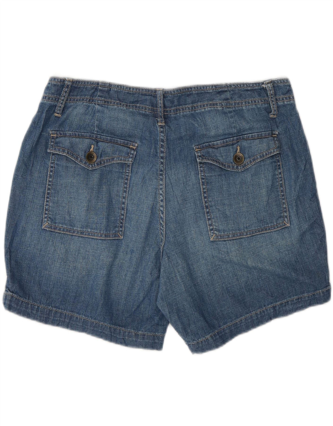 EDDIE BAUER Womens Cargo Denim Shorts US 8 Medium W32  Blue Cotton Vintage Eddie Bauer and Second-Hand Eddie Bauer from Messina Hembry 