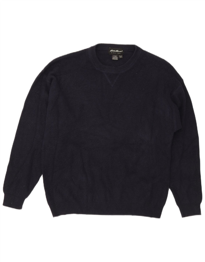 Eddie Bauer Pull col rond pour homme en coton bleu marine moyen