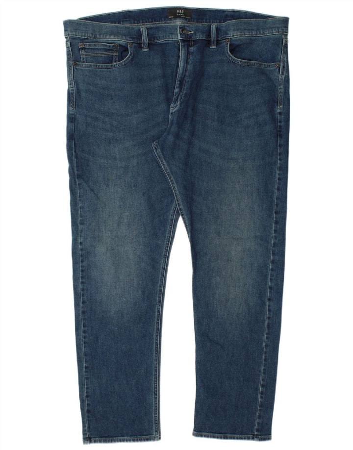 Marks & Spencer Jean Slim Homme W42 L29 Bleu Coton