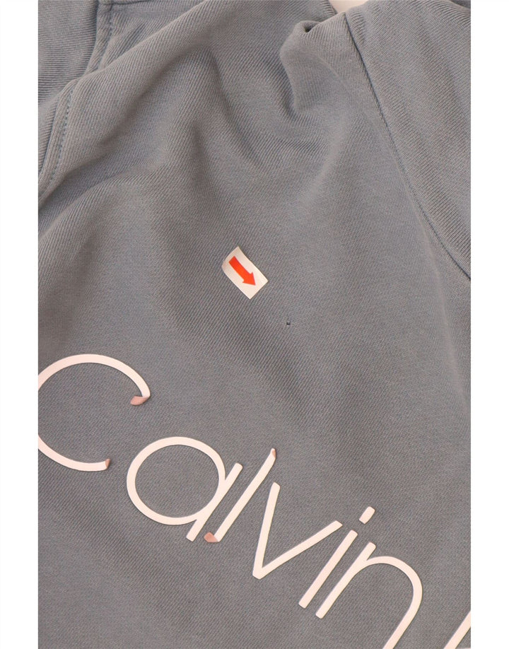 CALVIN KLEIN Pull à capuche graphique pour hommes, petit bleu