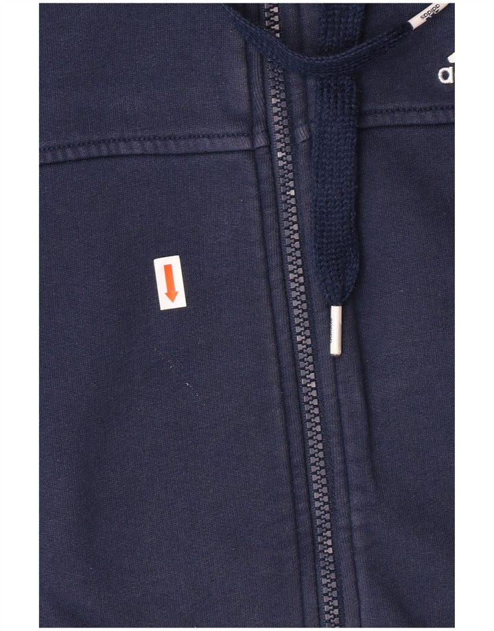 ADIDAS Pull à capuche zippé pour homme Petit coton bleu marine