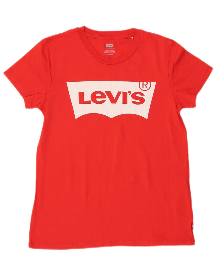 LEVI'S T-Shirt Graphique Femme UK 6 XS Rouge Coton