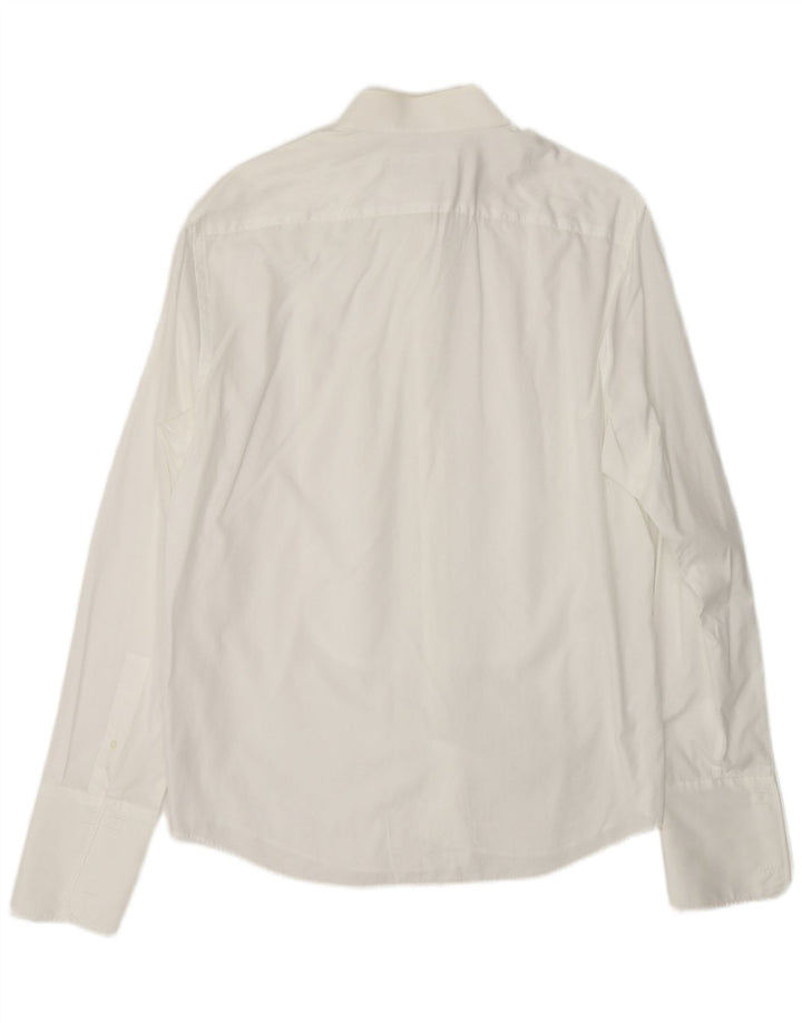 PIERRE CARDIN Chemise formelle homme taille 16 grand coton à fines rayures blanches