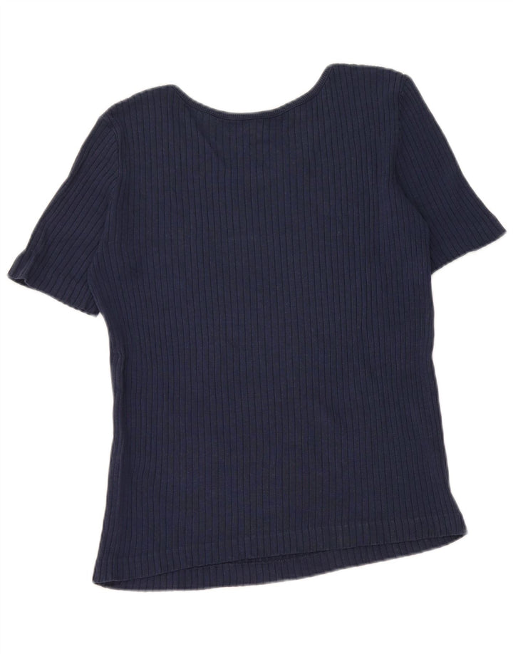 Benetton T-Shirt Femme Top UK 12 Bleu Marine Moyen