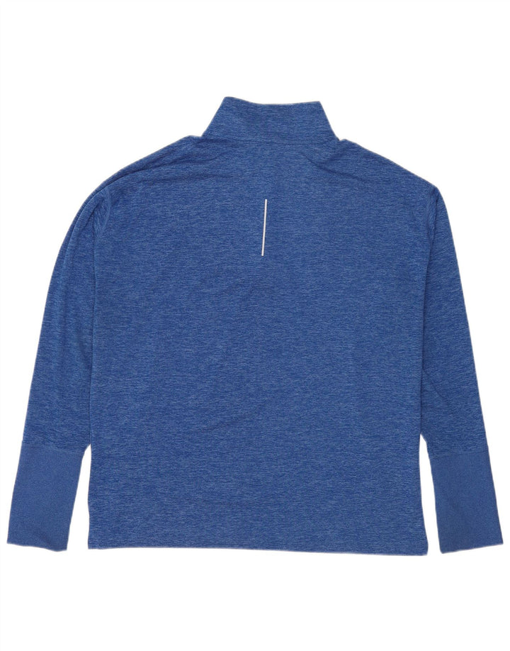 Nike Haut de course à col zippé à manches longues pour homme XL Bleu moucheté Polyester