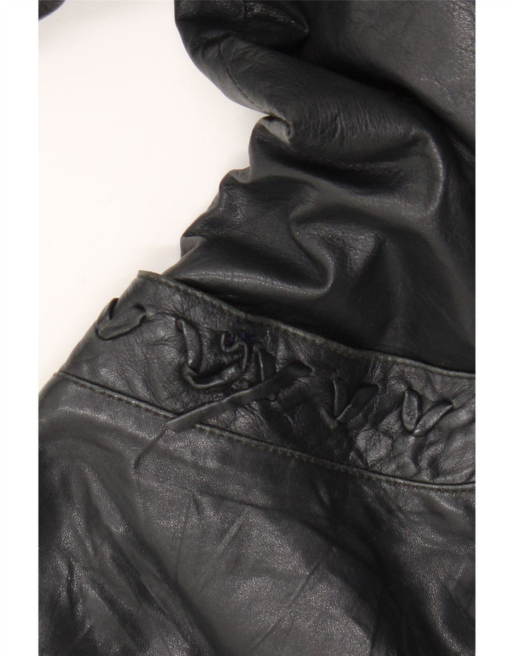 veste en cuir femme vintage IT 46 Grand cuir noir