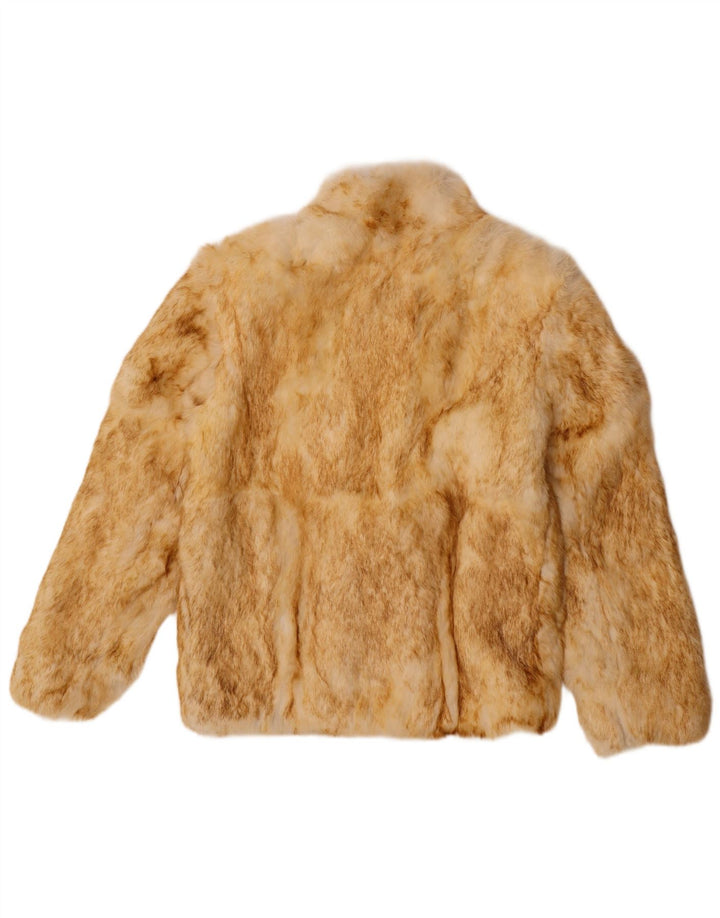 Split End Ltd Veste en fourrure surdimensionnée pour femme UK 10 Petite fourrure de lapin marron