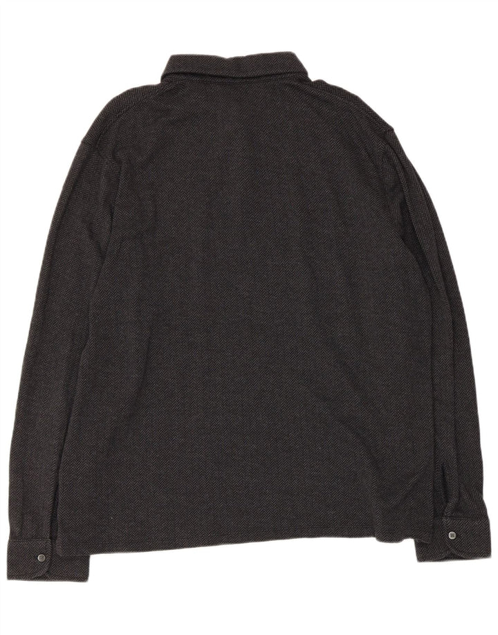 Marks & Spencer Chemise pull autographe pour homme XL en coton à chevrons noir