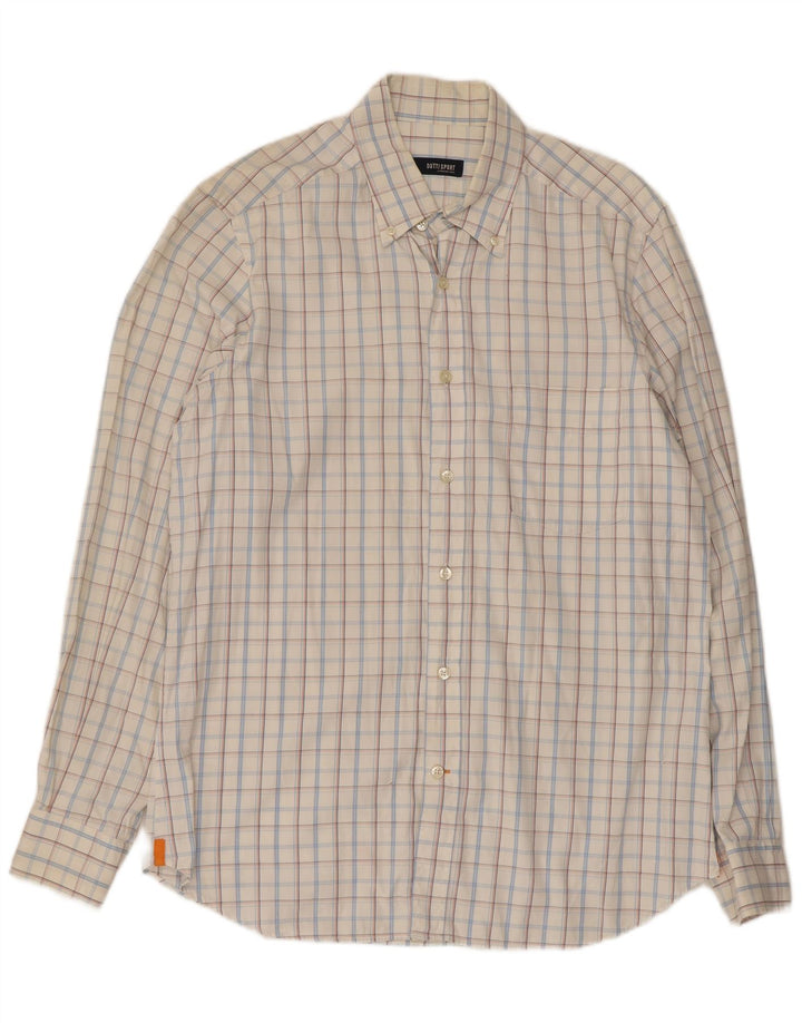 Massimo Dutti Chemise Homme Grand Carreau Blanc