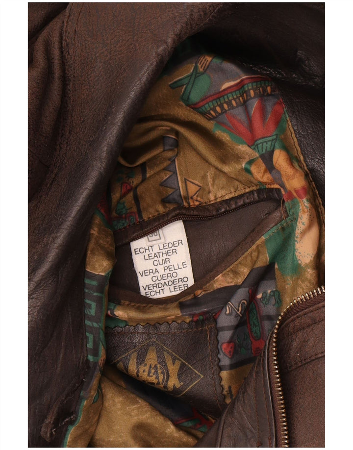veste en cuir bomber homme vintage IT 56 3XL Cuir marron