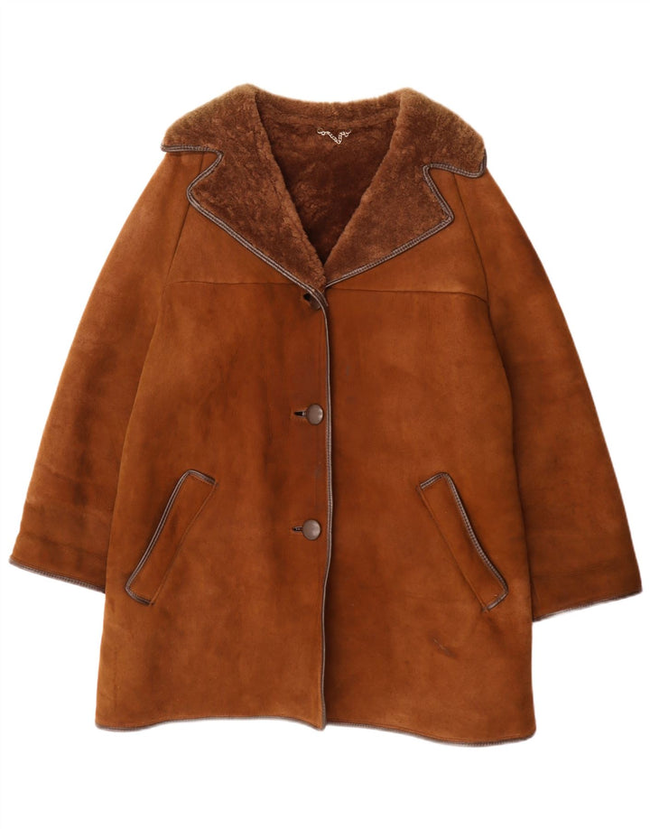 Morlands Manteau surdimensionné en peau de mouton pour femme UK 16 Grande peau de mouton marron