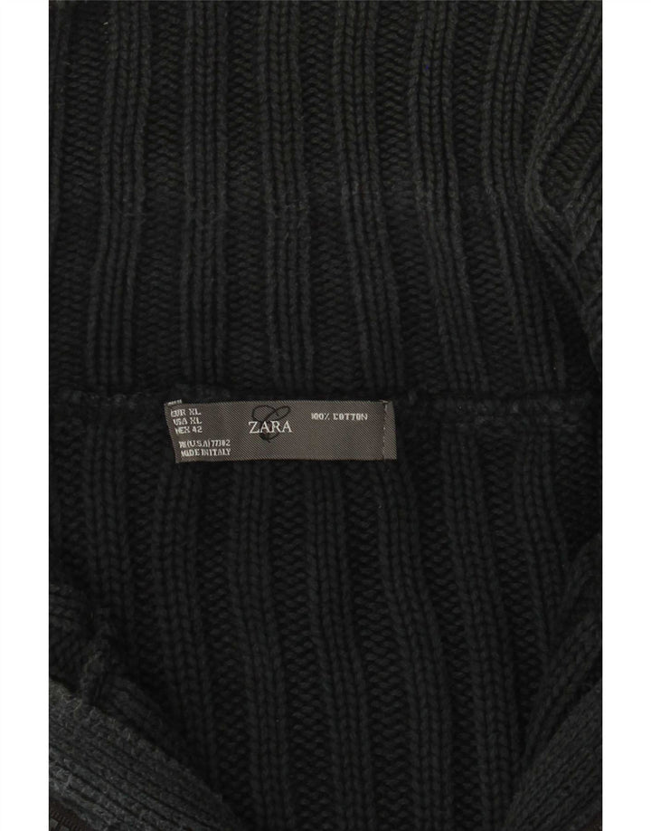 Zara Homme Cardigan Pull XL Gris Coton