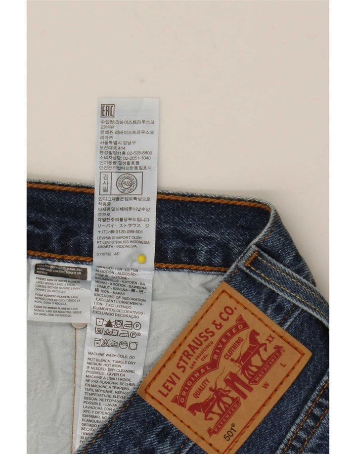 Levi's Short 501 Distressed Denim W32 Large Femme Bleu Coton