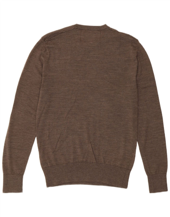 All Saints Pull à col rond en laine mérinos marron moyen pour homme