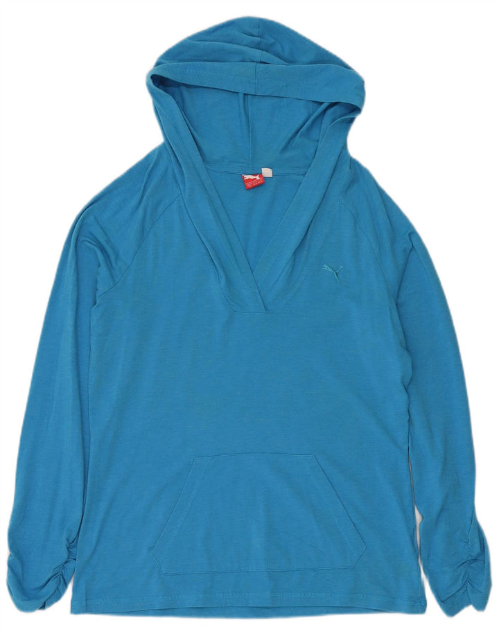 PUMA Haut à capuche à manches longues pour femme UK 14 Large Bleu