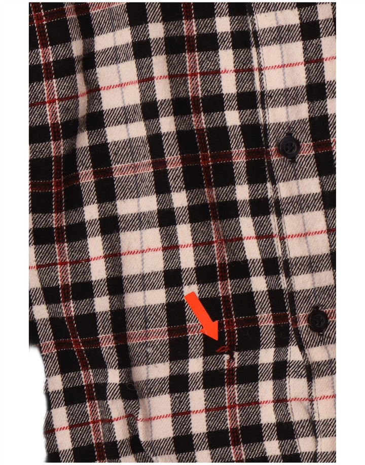 Jack Wills Chemise en flanelle à carreaux pour homme Coupe classique XL Noir à carreaux en coton