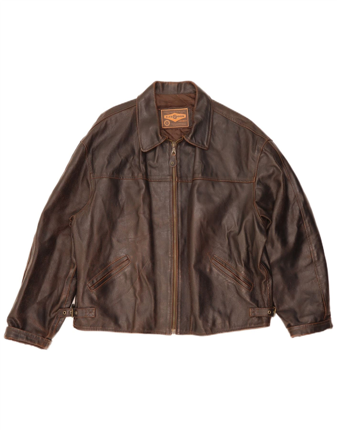 Alan Gordon Veste en cuir pour homme UK 42 XL Cuir marron