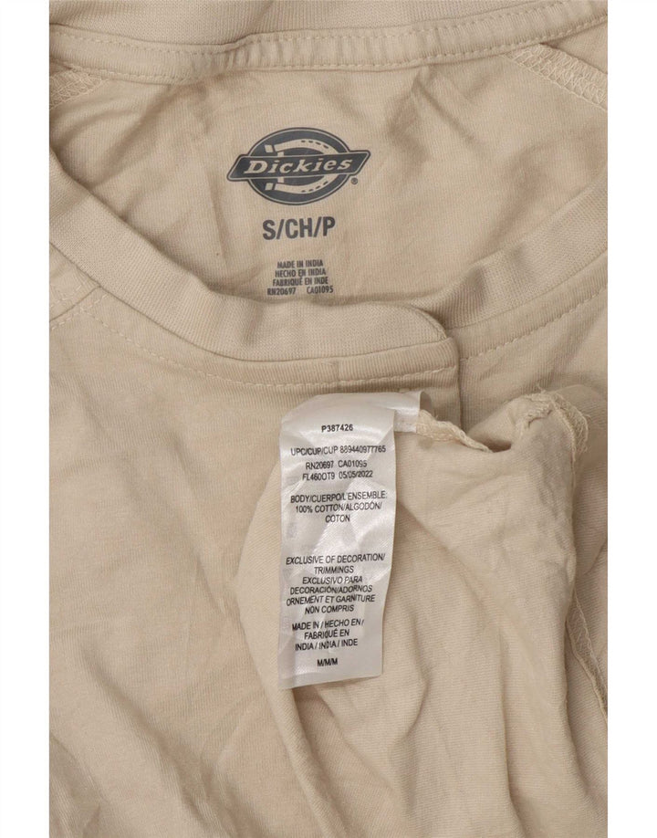 Dickies Haut à manches longues pour femme UK 10 Small Beige Coton