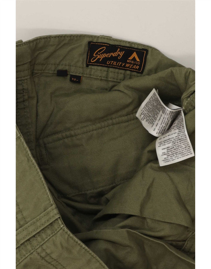 Superdry Short Cargo W32 Homme Vert Moyen Coton