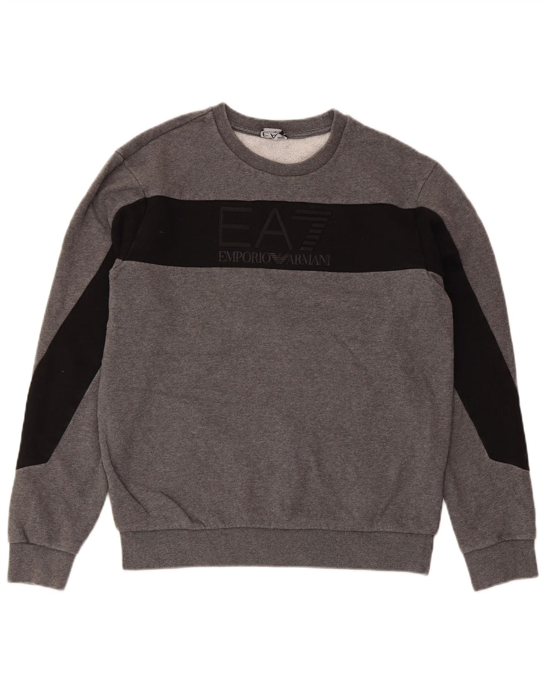 EMPORIO ARMANI Sweat-shirt pour femme UK 14 Gris moyen Colourblock