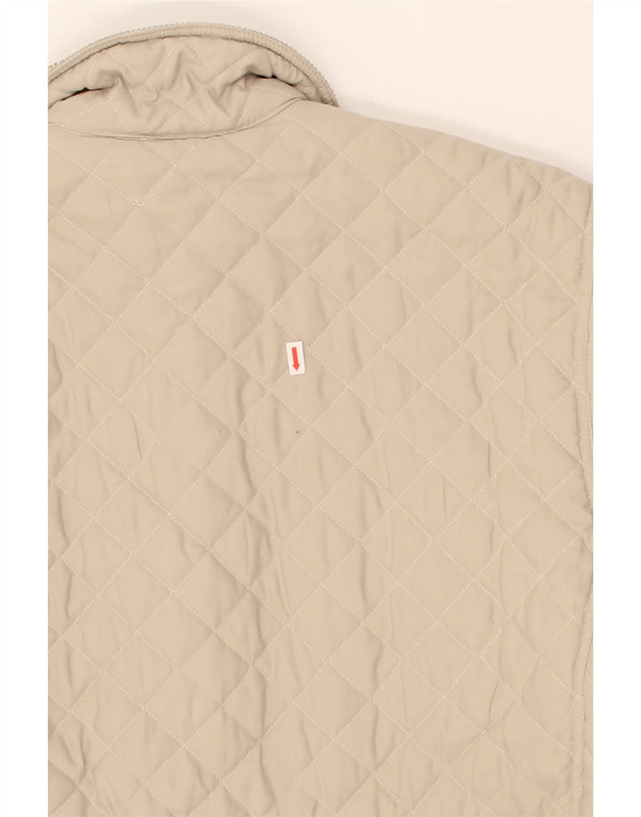 VINTAGE Womens Quilted Jacket IT 46 Large Beige Polyester Vintage Vintage and Second-Hand Vintage from Messina Hembry 