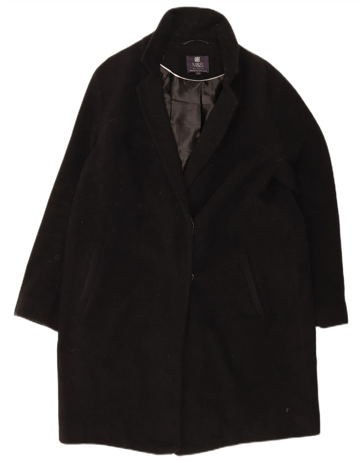 Marks & Spencer Manteau pour femme UK 14 Grande laine noire
