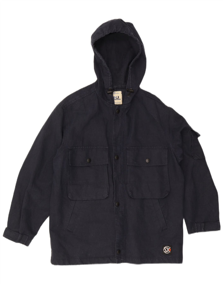 veste utilitaire à capuche vintage pour homme UK 38 Bleu Marine Moyen