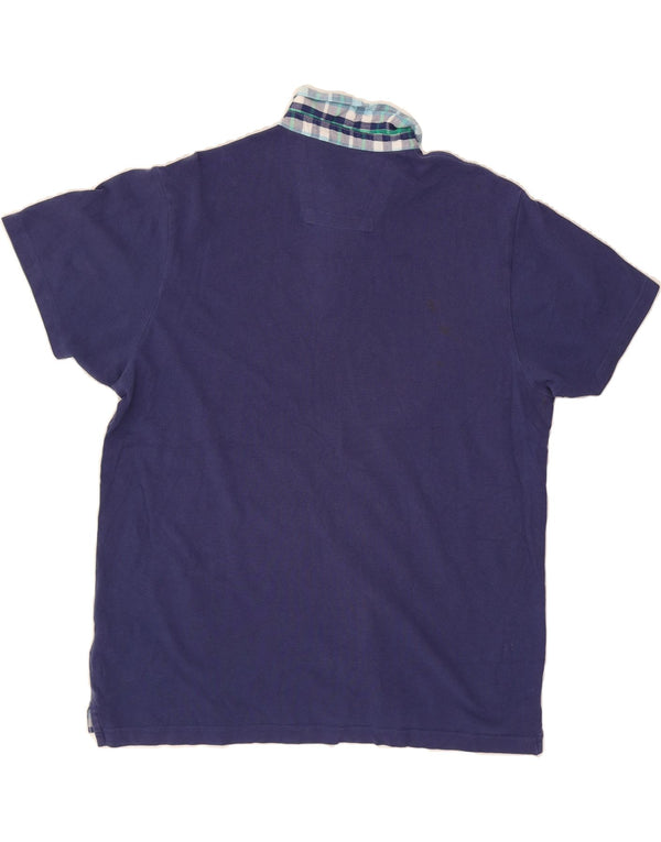 PIERRE CARDIN Mens Polo Shirt Large Navy Blue Cotton