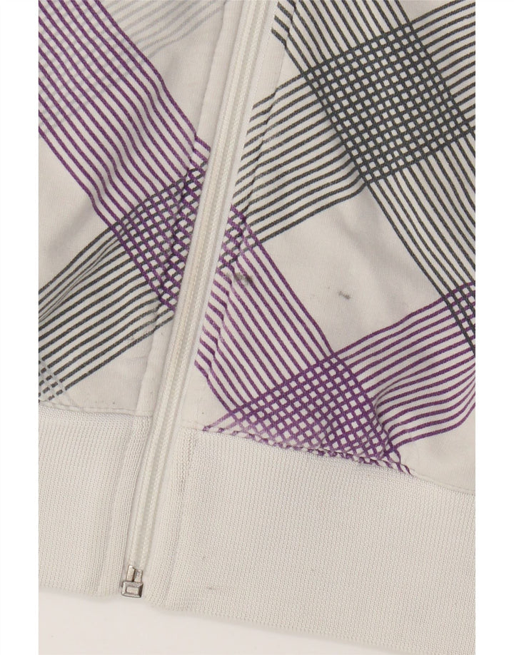 Sergio Tacchini Pull à capuche pour femme UK 8 Petit carreaux blancs