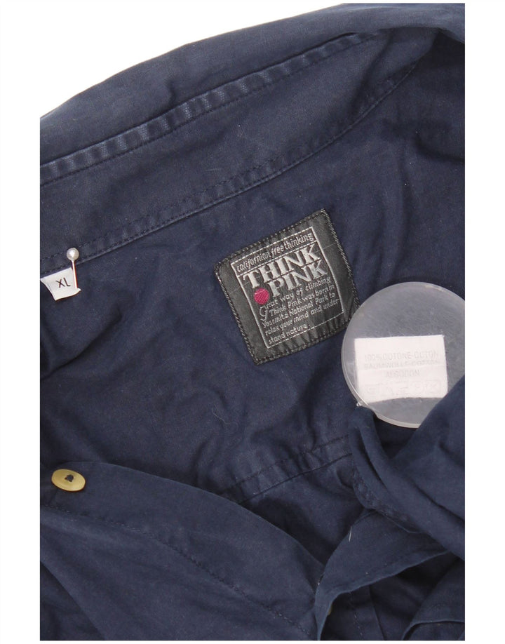 Chemise Homme Think Pink XL Bleu Marine Coton