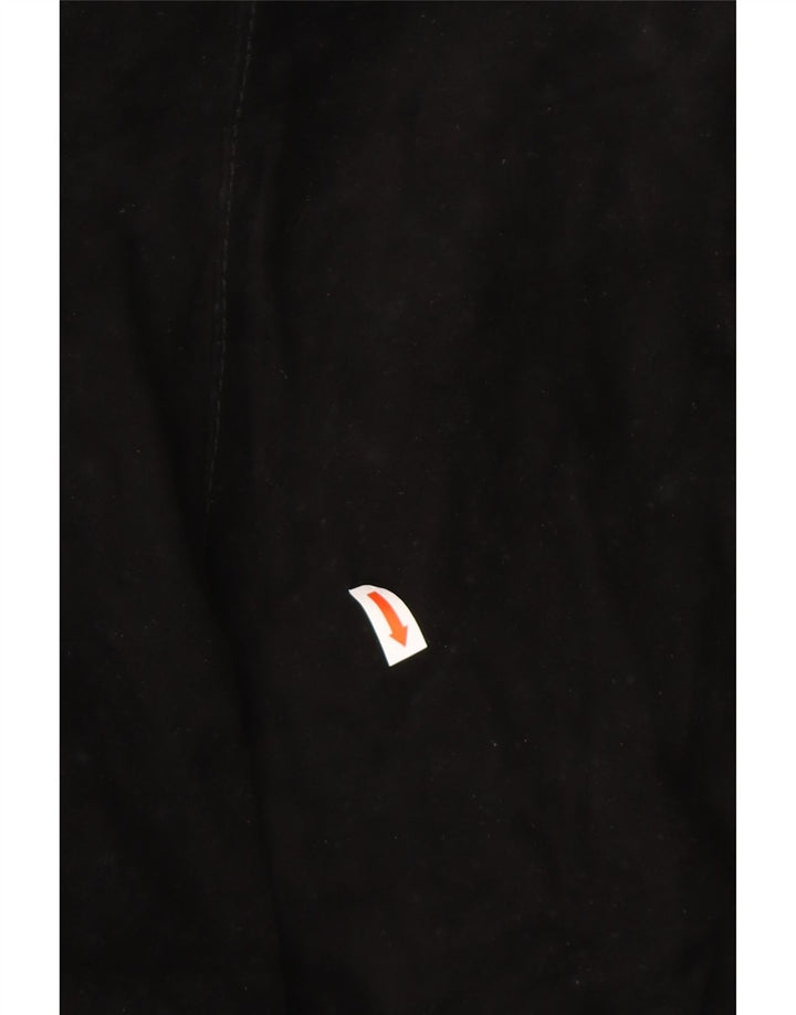 VINTAGE Veste en daim crop femme UK 10 Petit Noir