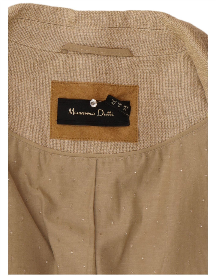 Massimo Dutti Veste Blazer 2 Boutons Femme EU 42 Large Beige