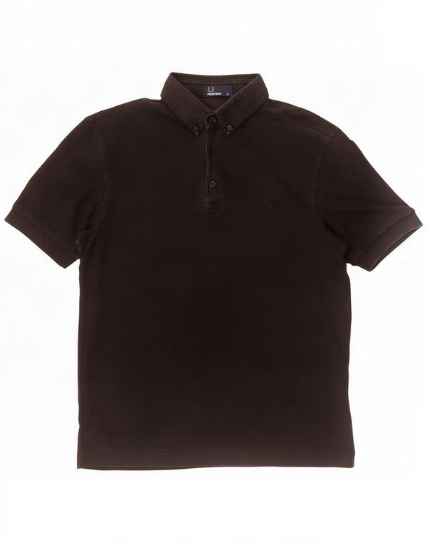 Fred Perry Mens Polo Shirt Medium Black Cotton