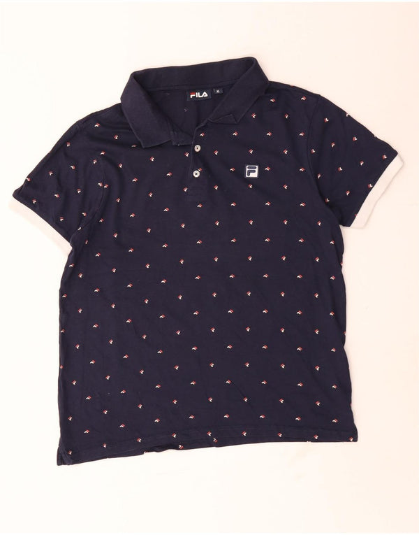 Fila Polo Homme XL Bleu Marine Moucheté Coton