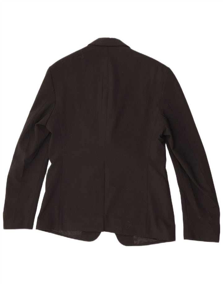 Zara Veste Blazer 2 Boutons Homme EU 48 Polyester Noir Moyen
