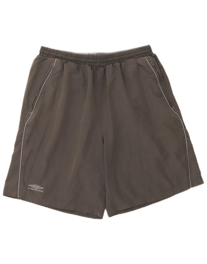Umbro Short de Sport Homme Large Gris Polyester