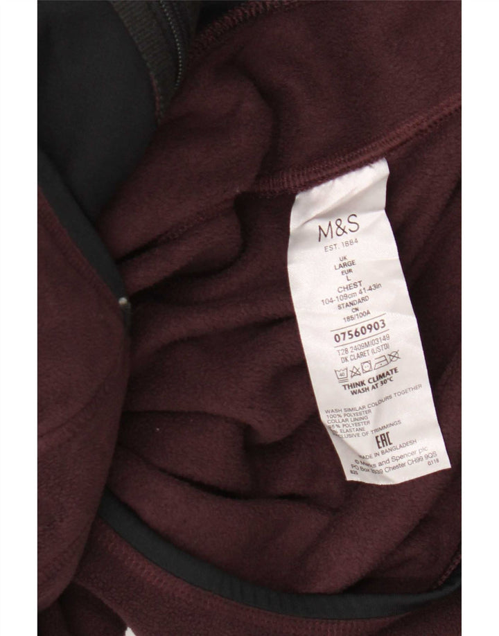 Marks & Spencer Veste polaire pour homme UK 40 Large Bordeaux Polyester