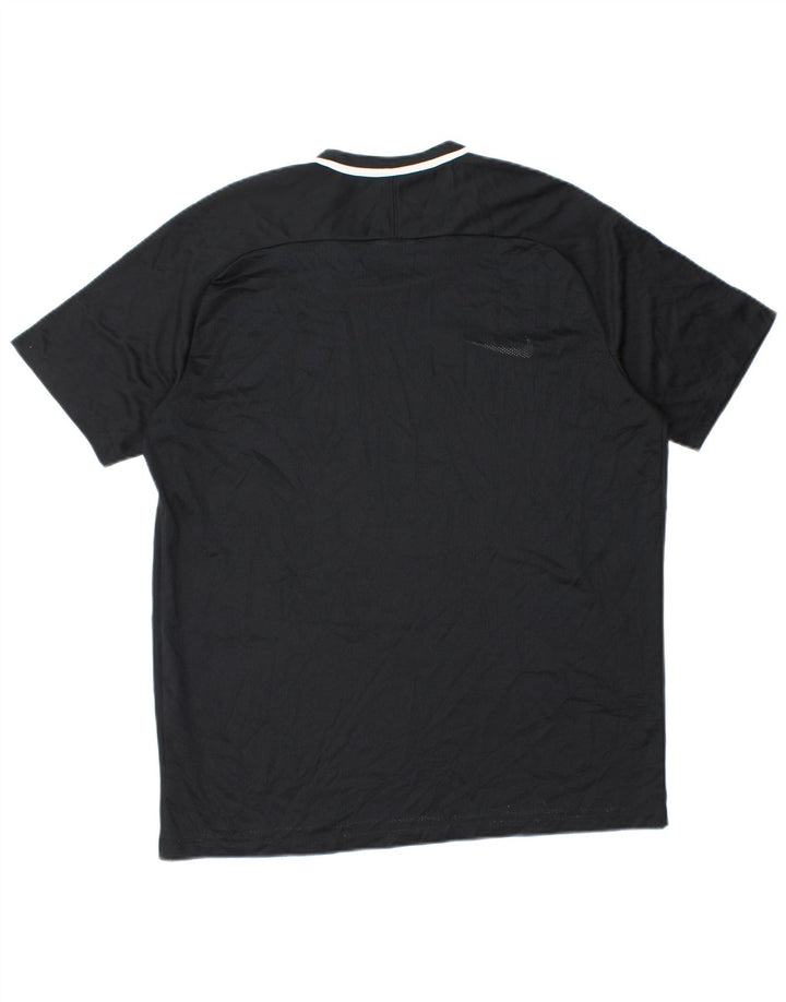 Nike Hommes Dri Fit T-Shirt Top XL Noir Colorblock