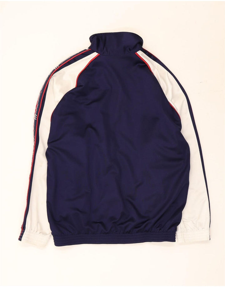 Vintage Mens Graphic Survêtement Top Veste Bleu Marine Moyen Colorblock