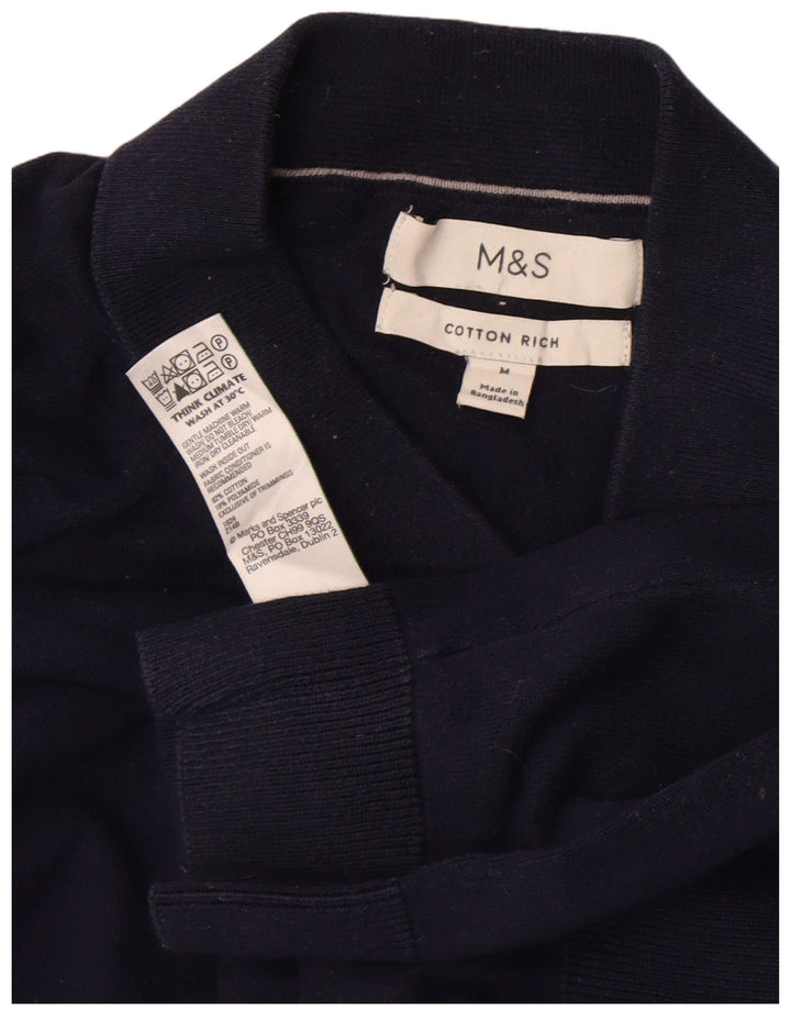 Marks & Spencer Pull col polo homme bleu marine moyen coton