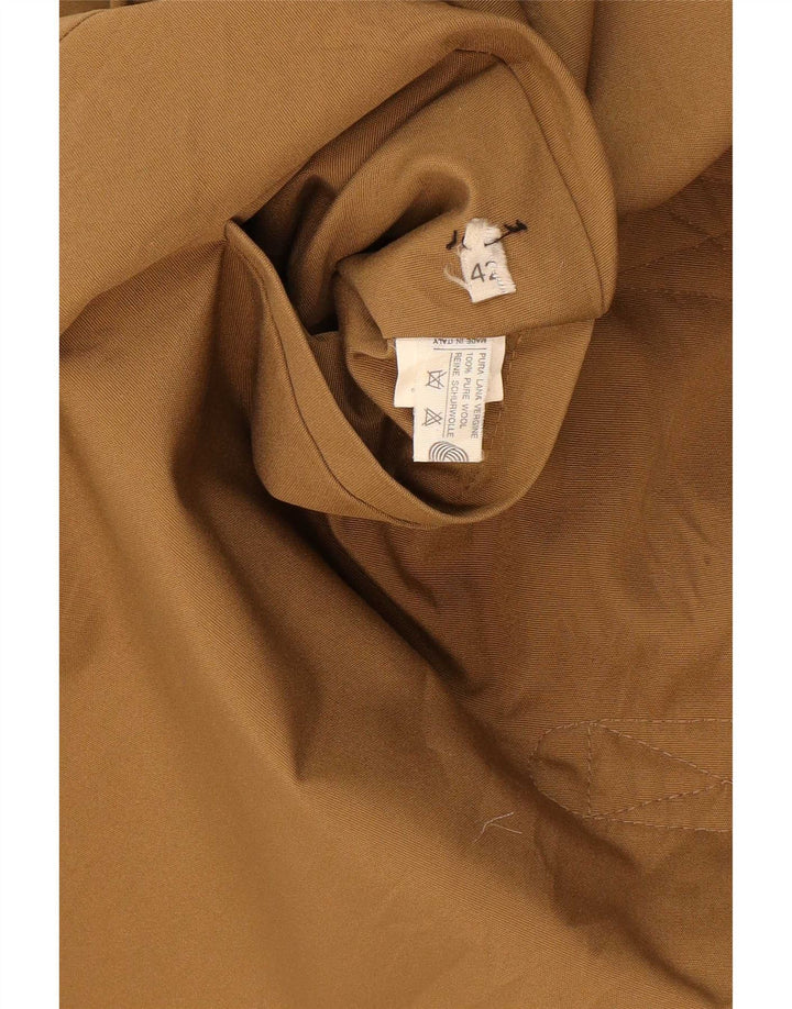 vintage Femme Manteau Réversible IT 42 Coton Beige Moyen
