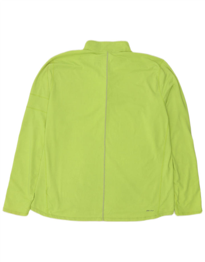 Nike Hommes Dri Fit Zip Neck Pull Survêtement Top 2XL Vert Polyester