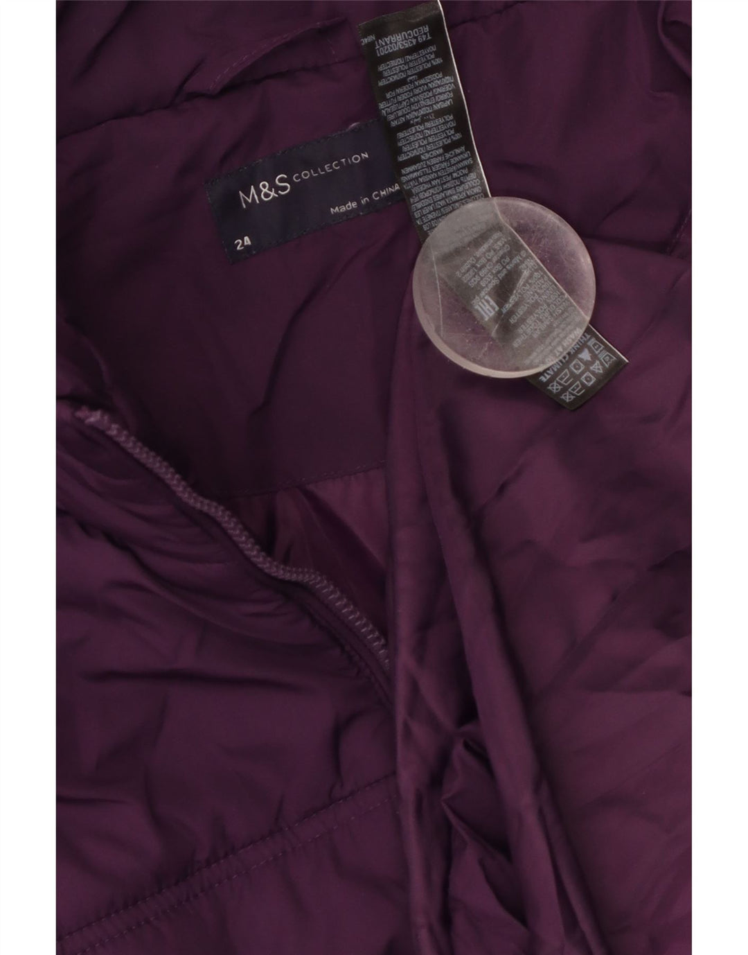 MARKS & SPENCER Manteau rembourré pour femme UK 24 4XL Marron Polyester