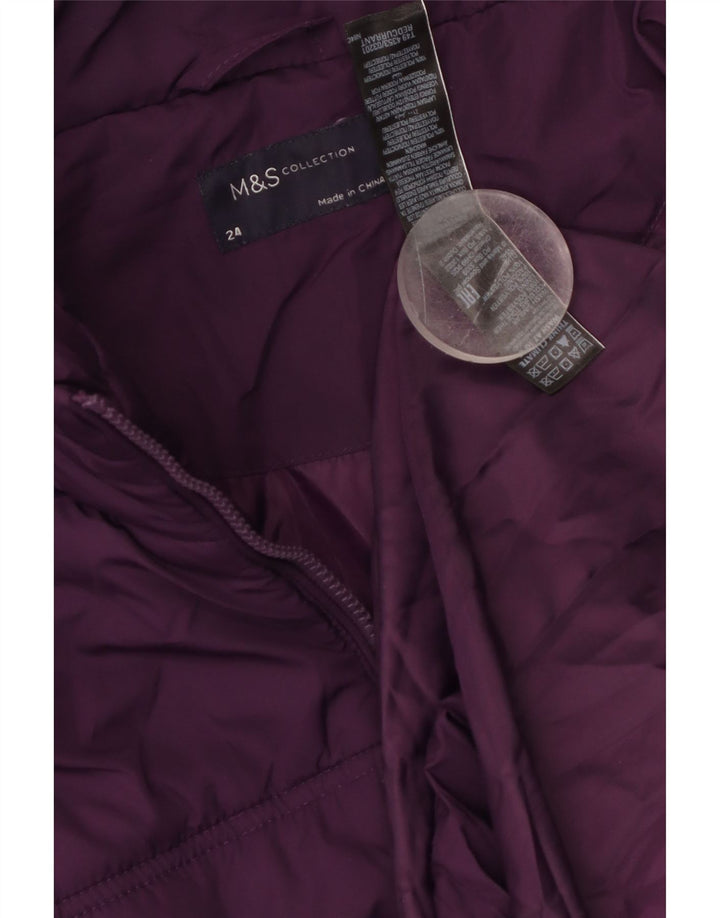 MARKS & SPENCER Manteau rembourré pour femme UK 24 4XL Marron Polyester